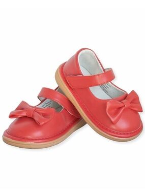 Girls Red Mary Jane Dress Shoes with Bow